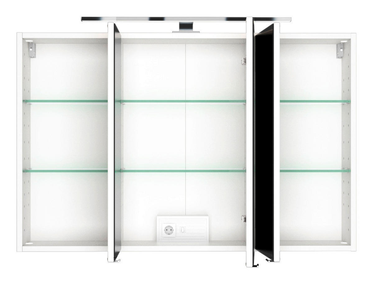 SPIEGELSCHRANK 100/64/20 cm  - Weiss, Basics, Glas/Holzwerkstoff (100/64/20cm) - Held