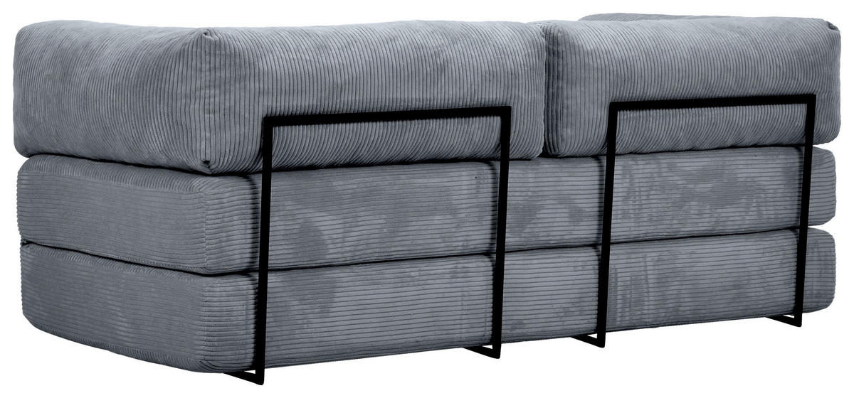 SCHLAFSOFA Cord Dunkelgrau  - Dunkelgrau, KONVENTIONELL, Textil/Metall (200/77/80cm) - Carryhome