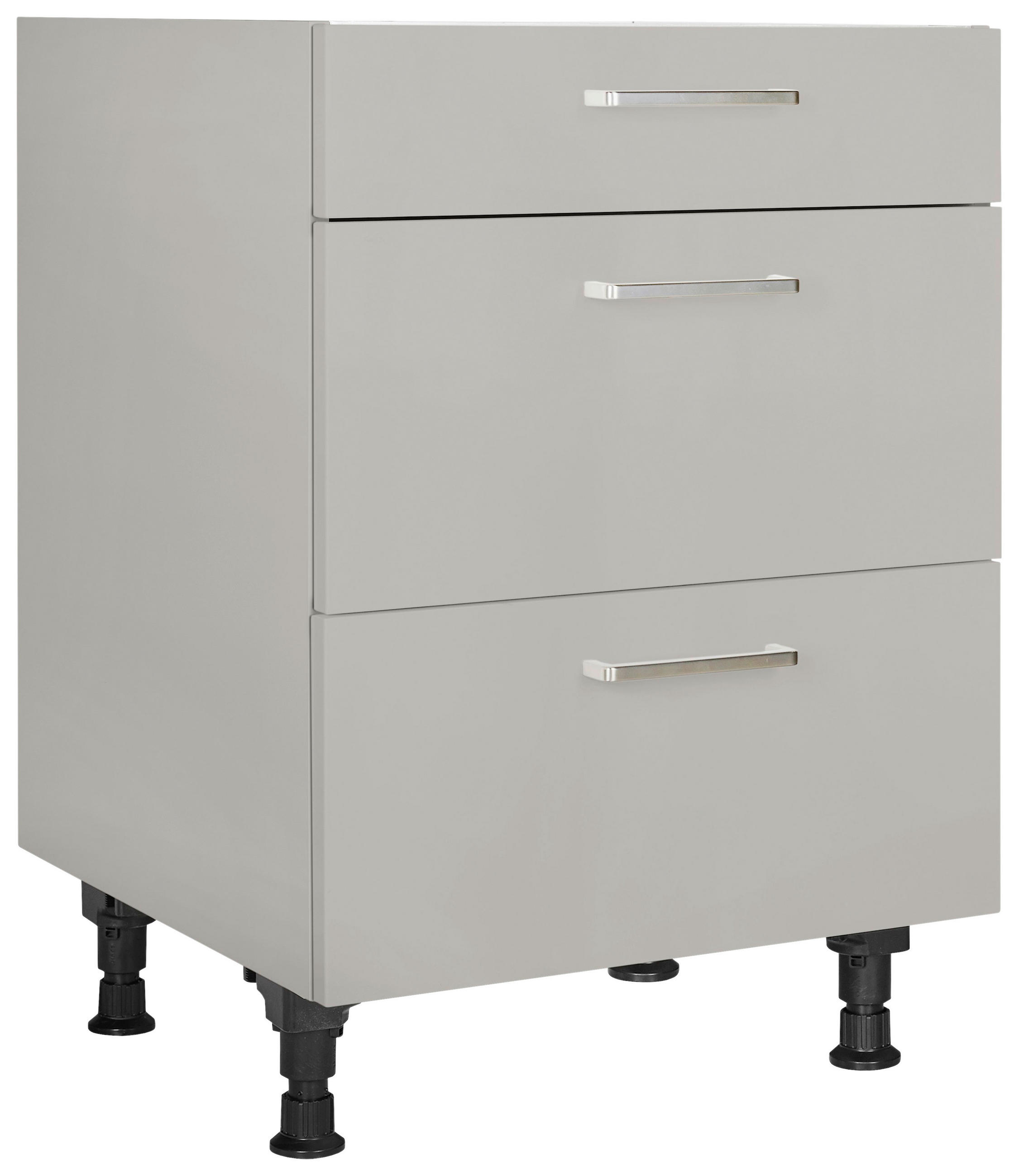 KOCHFELDUMBAUSCHRANK 60/87/56 cm  in Grau  - Edelstahlfarben/Grau, MODERN, Holzwerkstoff/Metall (60/87/56cm) - Nobilia