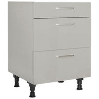 KOCHFELDUMBAUSCHRANK 60/87/56 cm  in Grau  - Edelstahlfarben/Grau, MODERN, Holzwerkstoff/Metall (60/87/56cm) - Nobilia