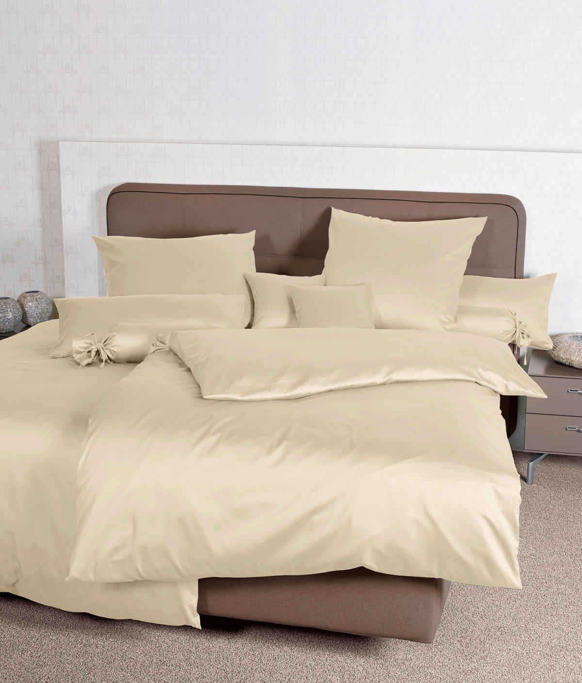 BETTWÄSCHE Giacomo Makosatin 240/220 cm  - Creme, Basics, Textil (240/220cm) - Janine