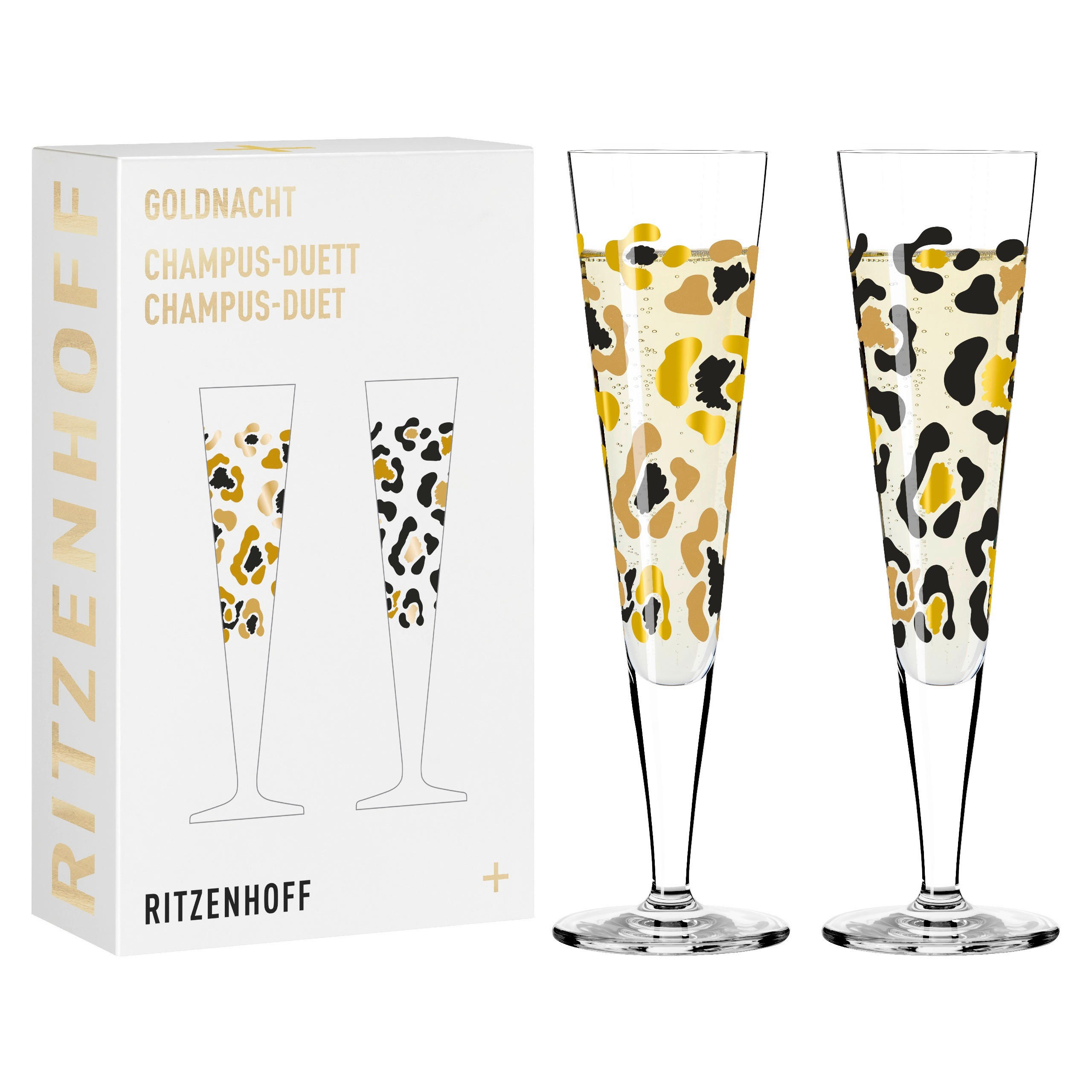 CHAMPAGNERGLAS Goldnacht 205 ml 2-teilig  - Transparent/Goldfarben, Design, Glas (7,2/24,0cm) - Ritzenhoff