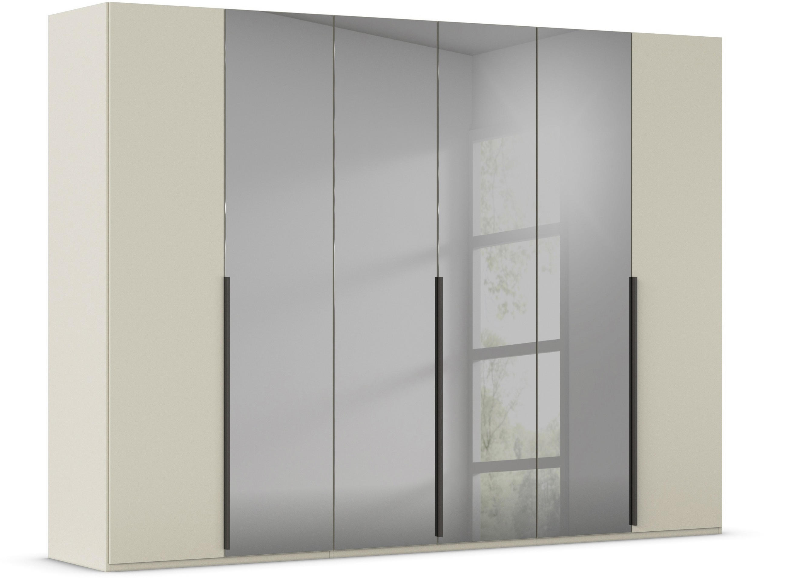 DREHTÜRENSCHRANK in Grau, Champagner  - Champagner/Graphitfarben, Trend, Glas/Holzwerkstoff (301/223/61cm) - Rauch Möbel