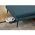 ECKSOFA in Echtleder Blau  180/310 cm  - Blau/Schwarz, Design, Leder/Metall (180/310cm) - Dieter Knoll