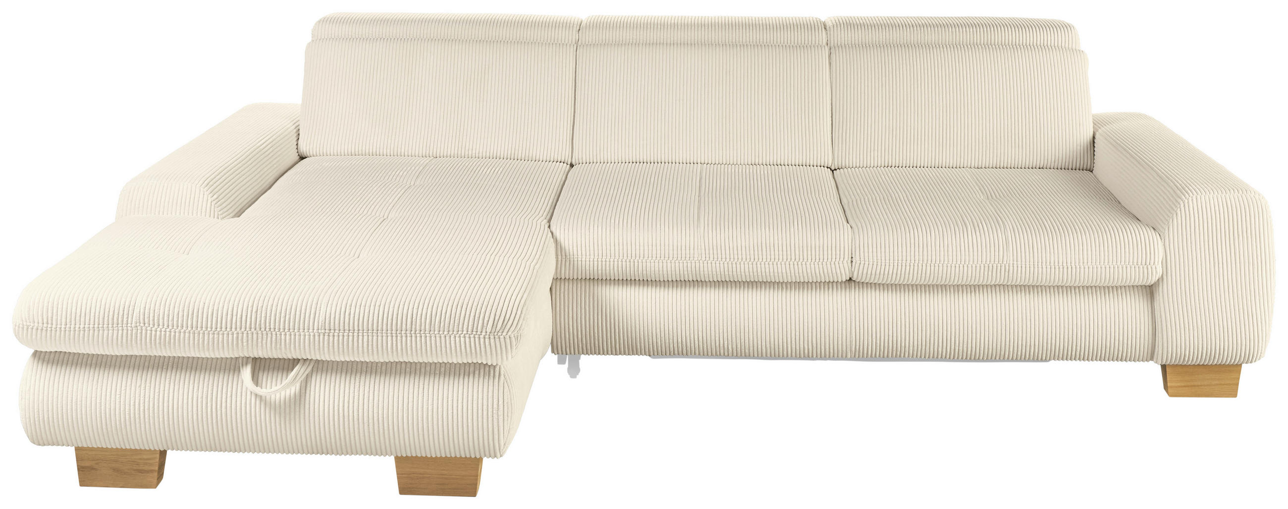 ECKSOFA Creme Kord - Eiche Bianco/Creme, KONVENTIONELL, Holz/Textil (195/315cm) - SetOne by Musterring