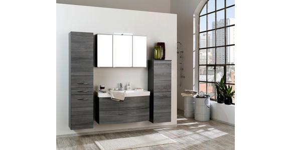 MIDISCHRANK 40/130/35 cm - Chromfarben/Eichefarben, Holzwerkstoff/Metall (40/130/35cm) - Xora