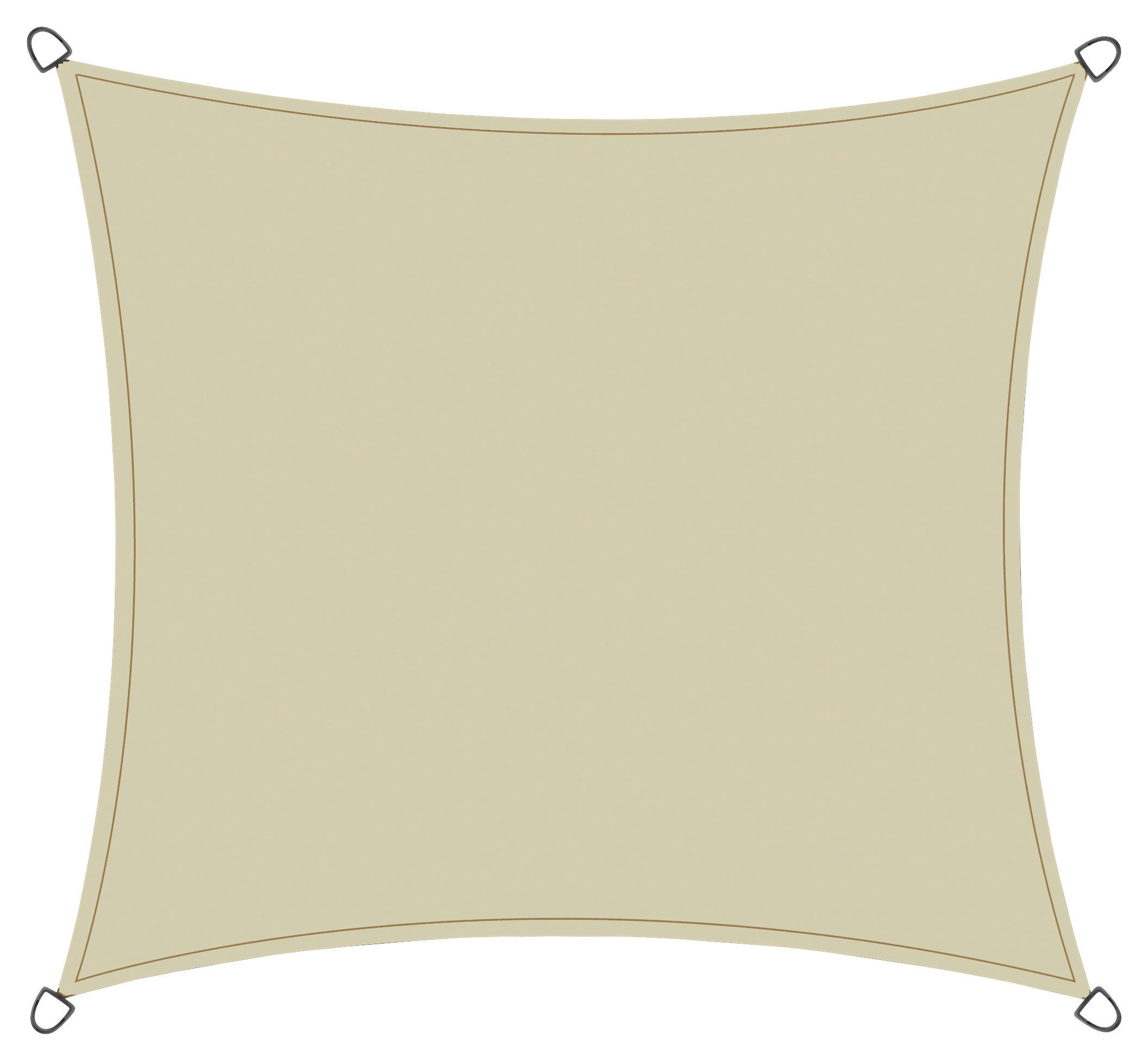 GARTENSONNENSEGEL - Ecru, MODERN, Textil/Metall (360/360/360cm) - Siena Garden