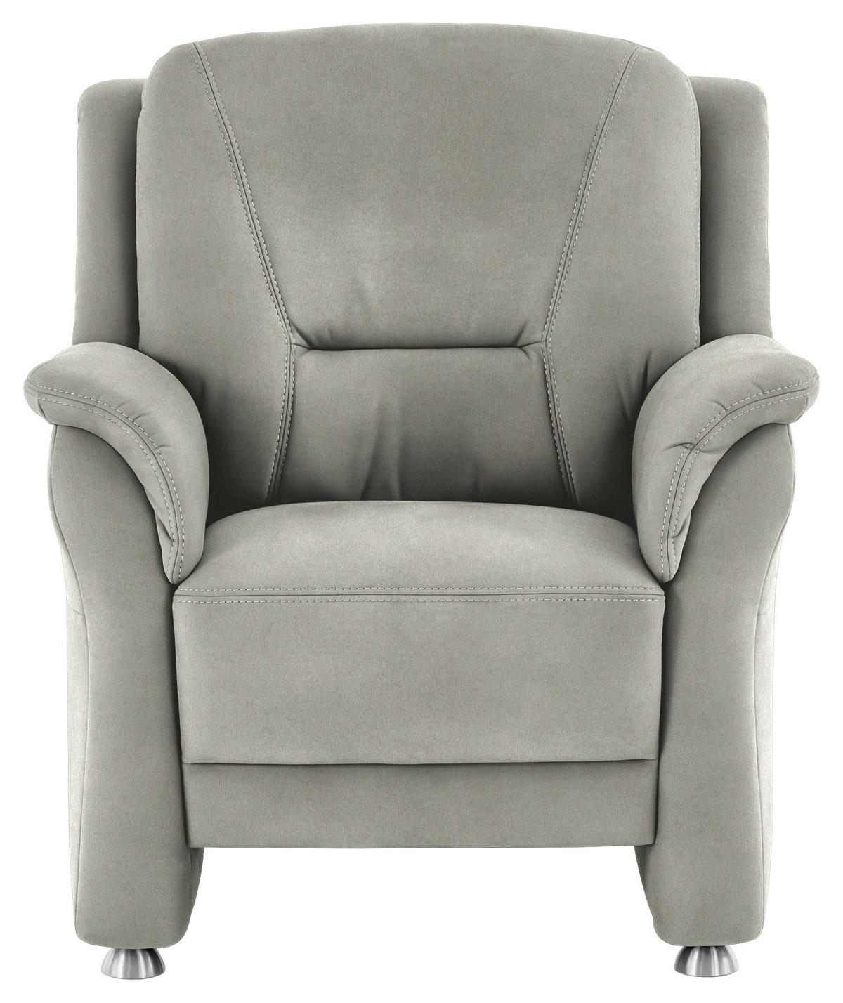 SESSEL in Mikrofaser Silberfarben  - Beige/Silberfarben, Konventionell, Textil/Metall (90/100/89cm) - Beldomo Comfort