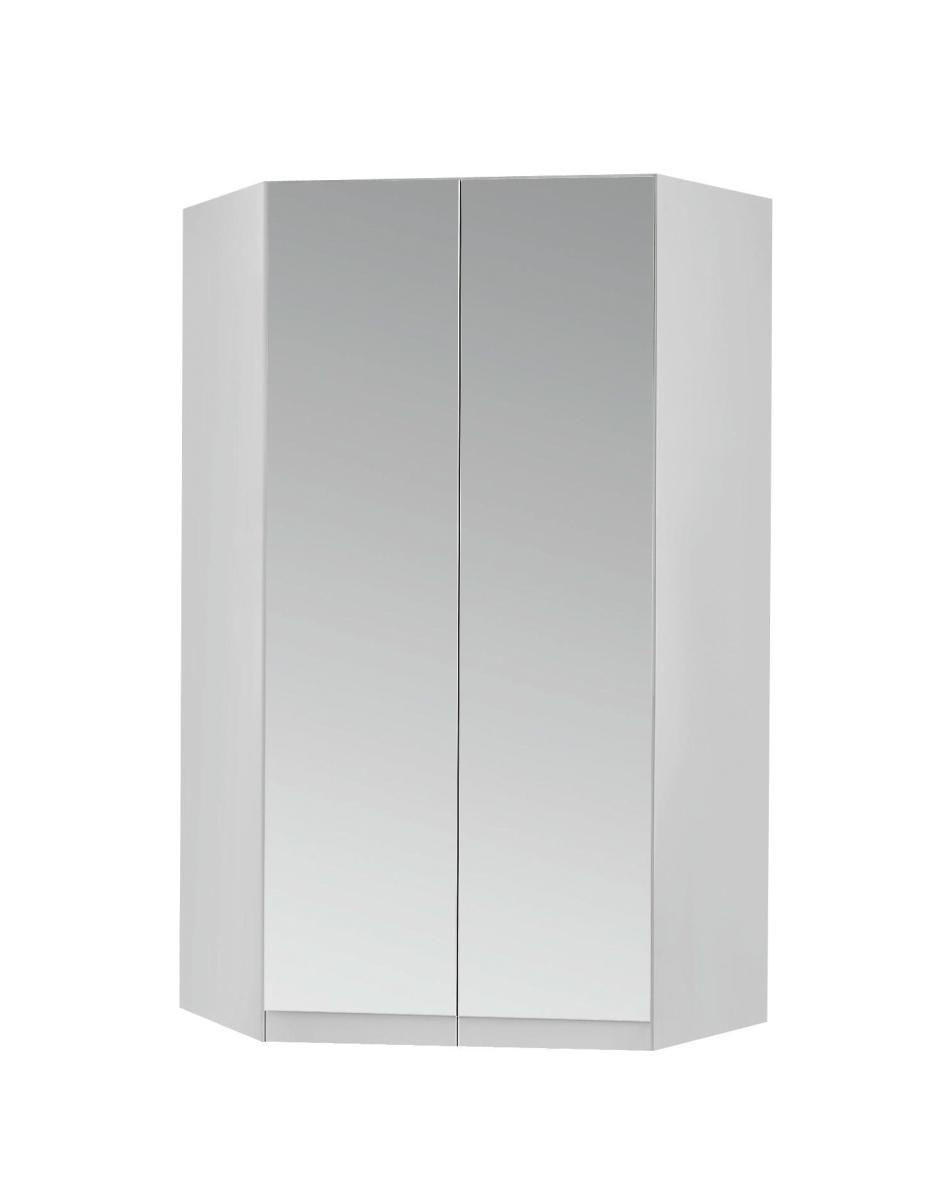 ECKSCHRANK Weiß - Alufarben/Weiß, Design, Glas/Holzwerkstoff (117/197/117cm) - Carryhome