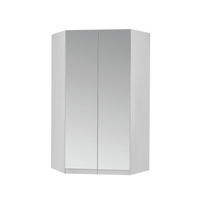 UGAONI ORMAR bela  117/197/117 cm  - boja aluminijuma/bela, Dizajnerski, staklo/pločasti materijal (117/197/117cm) - Carryhome
