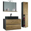 BADEZIMMER 4-teilig  in 94 cm  - Honigeiche/Anthrazit, MODERN, Glas/Keramik (94cm) - MID.YOU