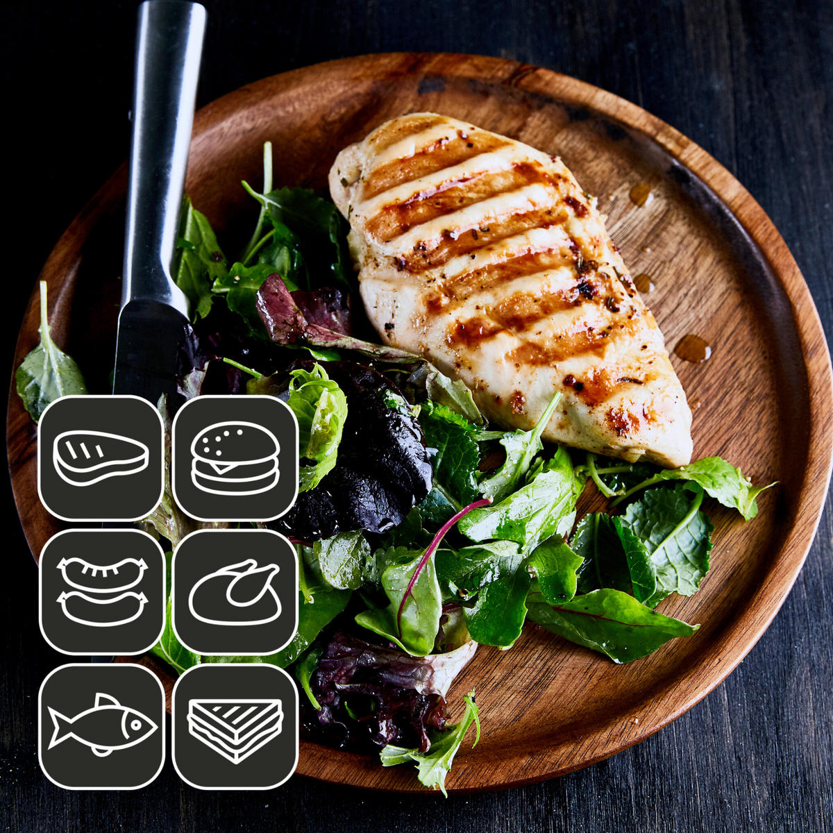 KONTAKTNI ŽAR   - črna/visoki sijaj, Basics, kovina (36.5/36.5/17.5cm) - Tefal