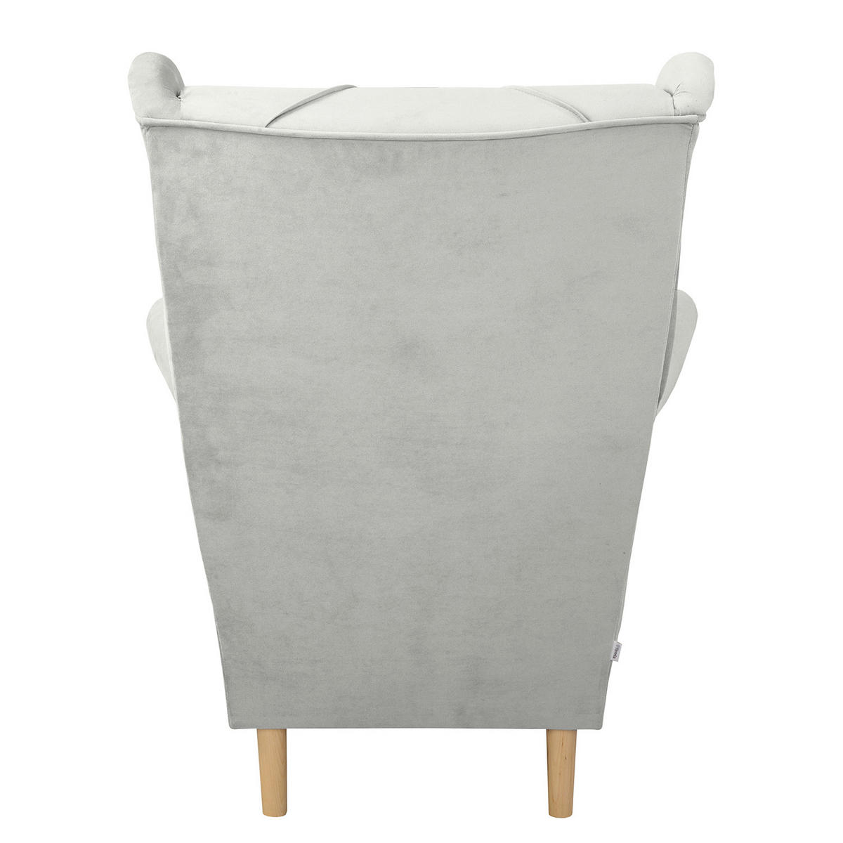OHRENSESSEL in Samt Grau  - Naturfarben/Grau, Design, Holz/Textil (84/105/90cm) - P & B