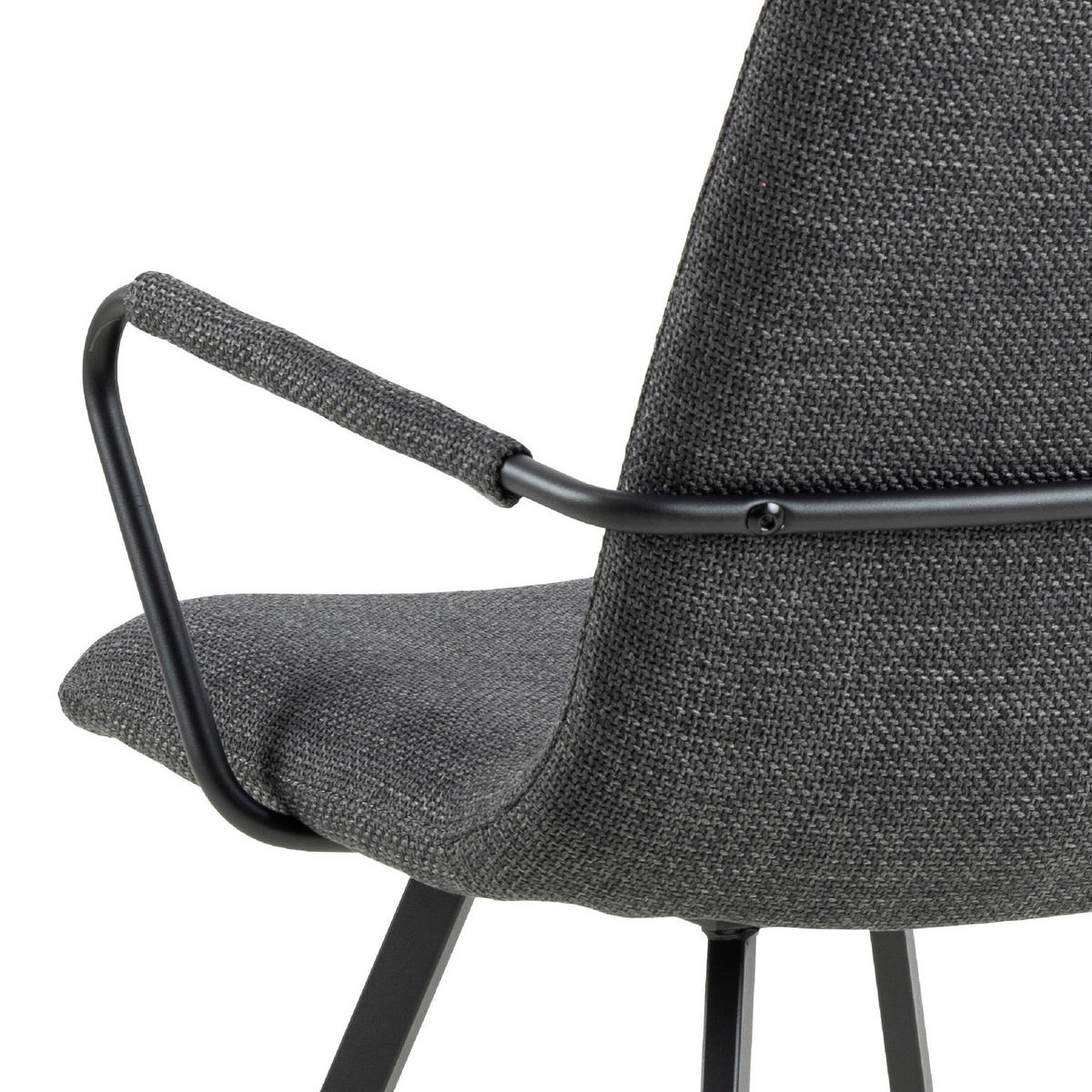 ŽIDLE S PODRUČKAMI, tkaná látka, tmavě šedá - tmavě šedá, Design, kov/textil (55,5/85/50,5cm) - MID.YOU