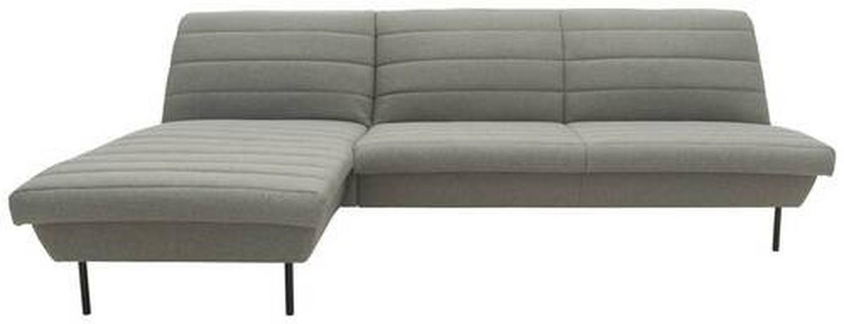 ECKSOFA in Webstoff Graubraun  168/274 cm  - Graubraun/Schwarz, Design, Textil/Metall (168/274cm) - LOOKS by W.Joop