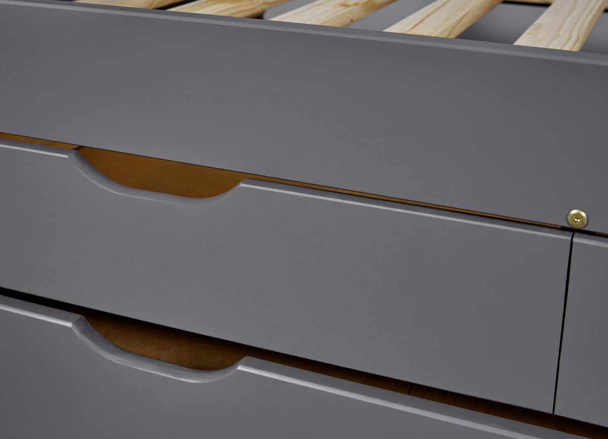 AUSZIEHBETT 90/200 cm Grau  - Naturfarben/Grau, Basics, Holz/Kunststoff (90/200cm) - MID.YOU