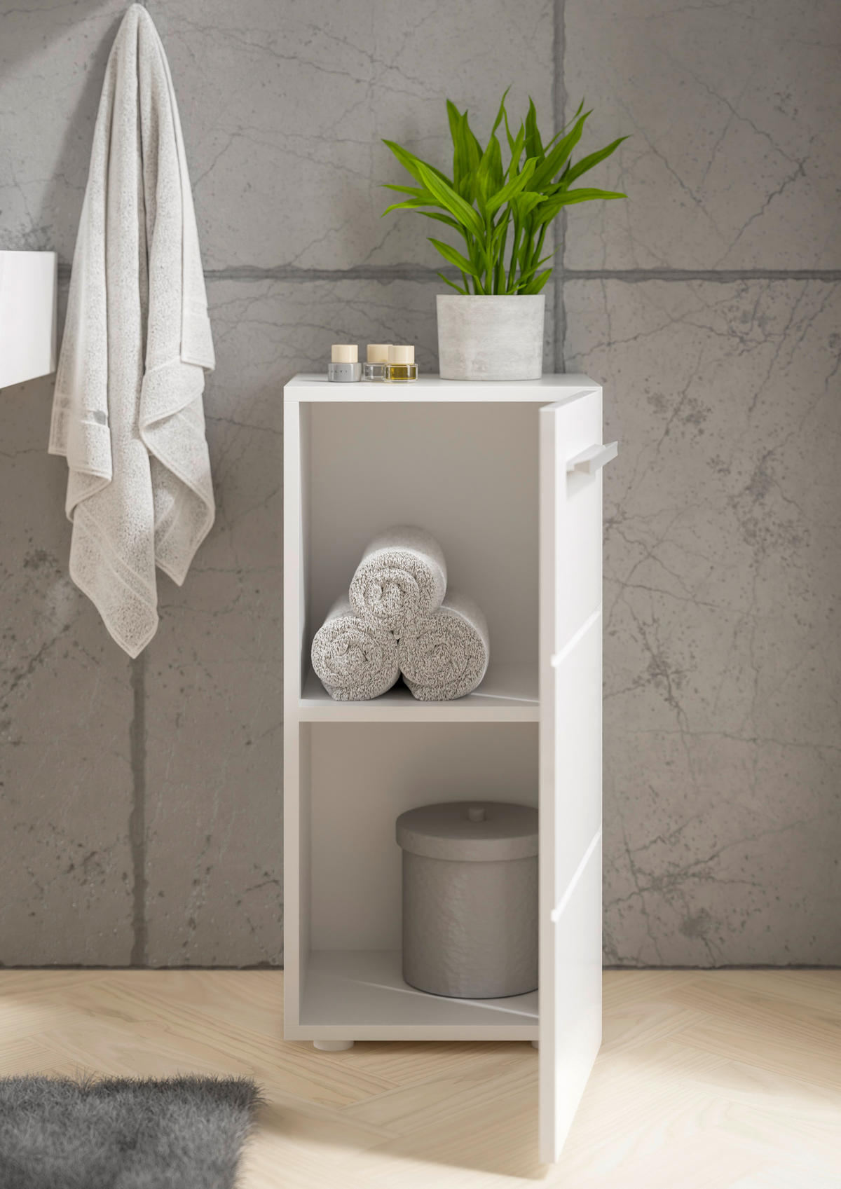 UNTERSCHRANK 34/72/31 cm   - Chromfarben/Weiß Hochglanz, MODERN, Holzwerkstoff/Kunststoff (34/72/31cm) - MID.YOU