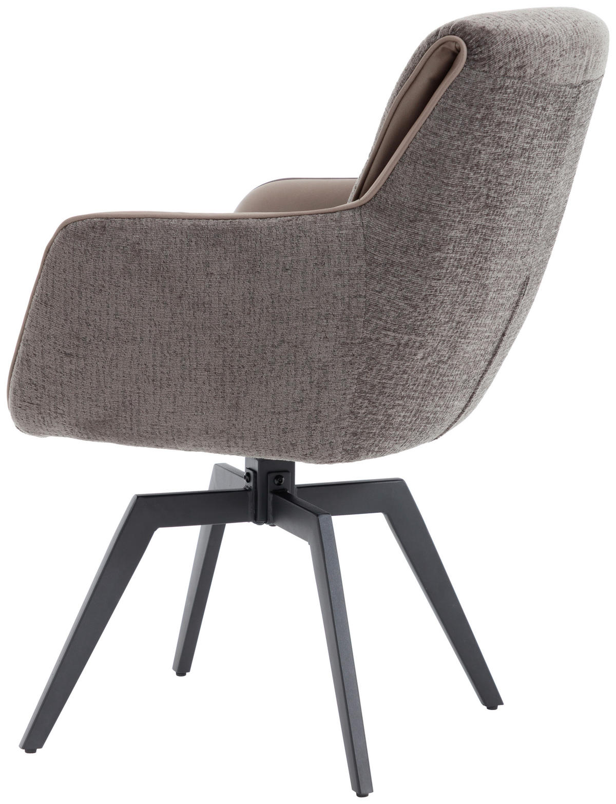 ARMLEHNSTUHL  in Eisen Chenille, Jacquard  - Schwarz/Grau, MODERN, Textil/Metall (62/92/68cm) - Livetastic