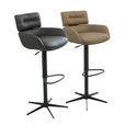 BARHOCKER in Schwarz  - Schwarz, Design, Leder/Metall (54/105/53cm) - Dieter Knoll