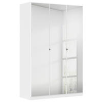 DREHTÜRENSCHRANK 136/210/54 cm 3-türig Weiß  - Chromfarben/Weiß, MODERN, Glas/Holzwerkstoff (136/210/54cm) - Rauch Möbel