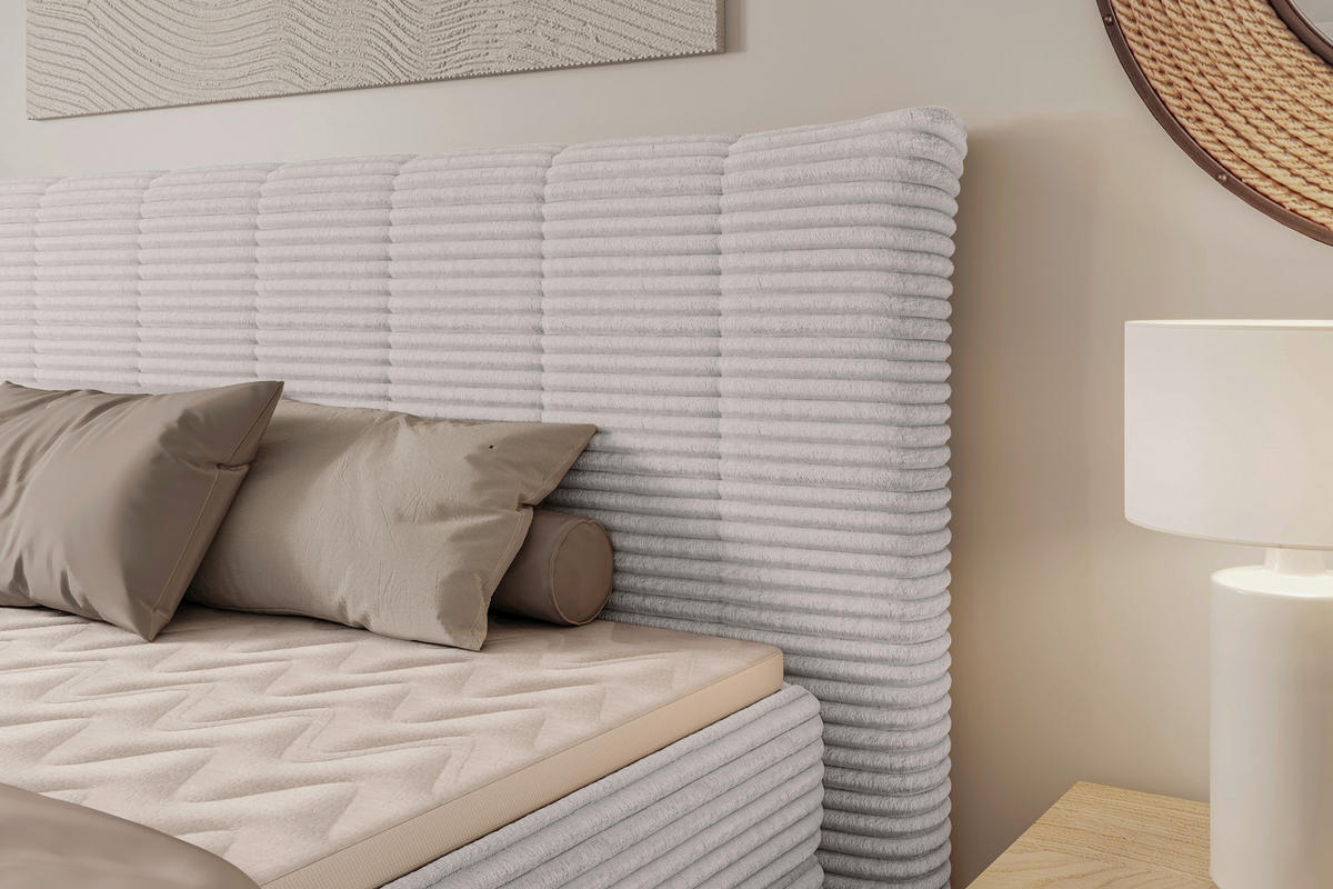 BOXSPRINGBETT 180/200 cm  in Naturfarben  - Schwarz/Naturfarben, Design, Kunststoff/Textil (180/200cm) - Chameo