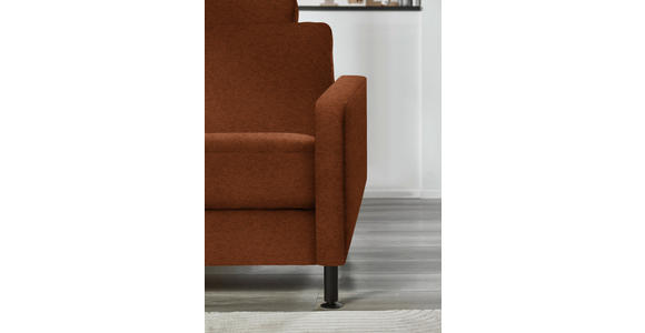 ECKSOFA  in Chenille, Flachgewebe Rostfarben  175/316 cm  - Rostfarben/Schwarz, Design, Textil/Metall (175/316cm) - Dieter Knoll