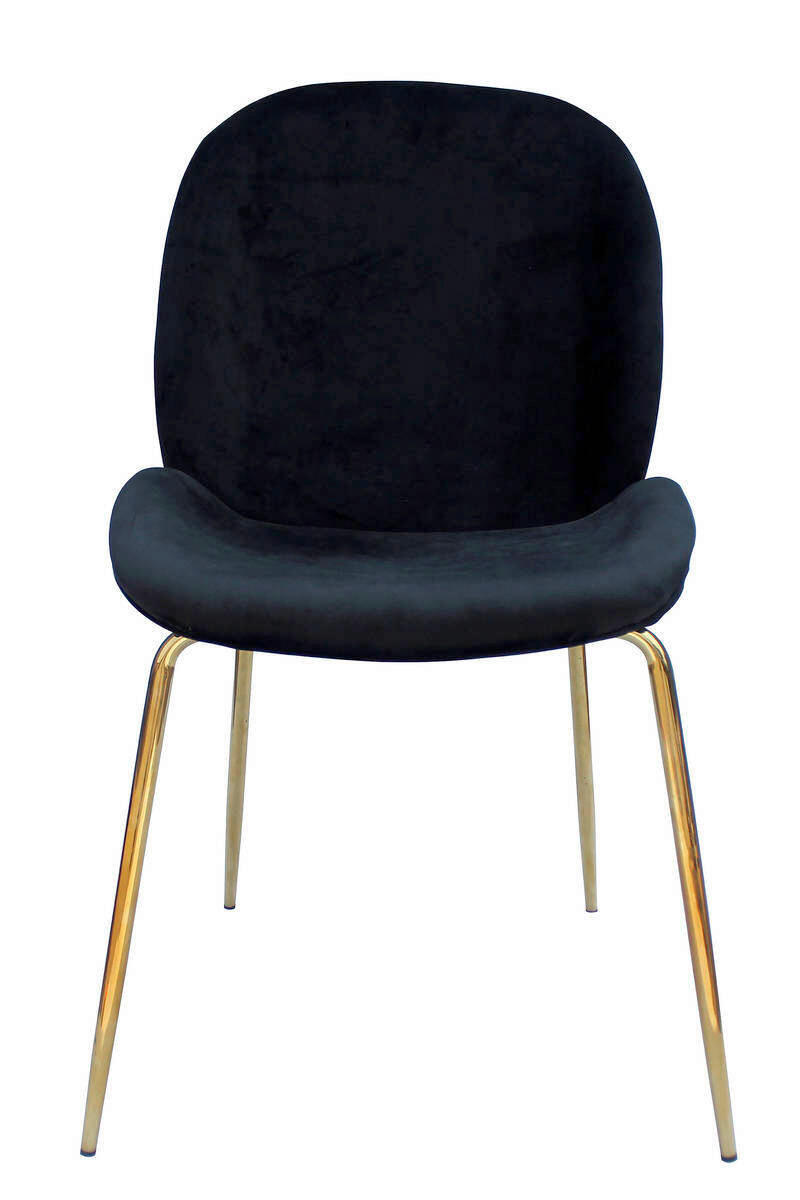STUHL-SET 2 Stück  in Eisen  - Messingfarben/Schwarz, Design, Kunststoff/Metall (47/90/59cm) - Kayoom