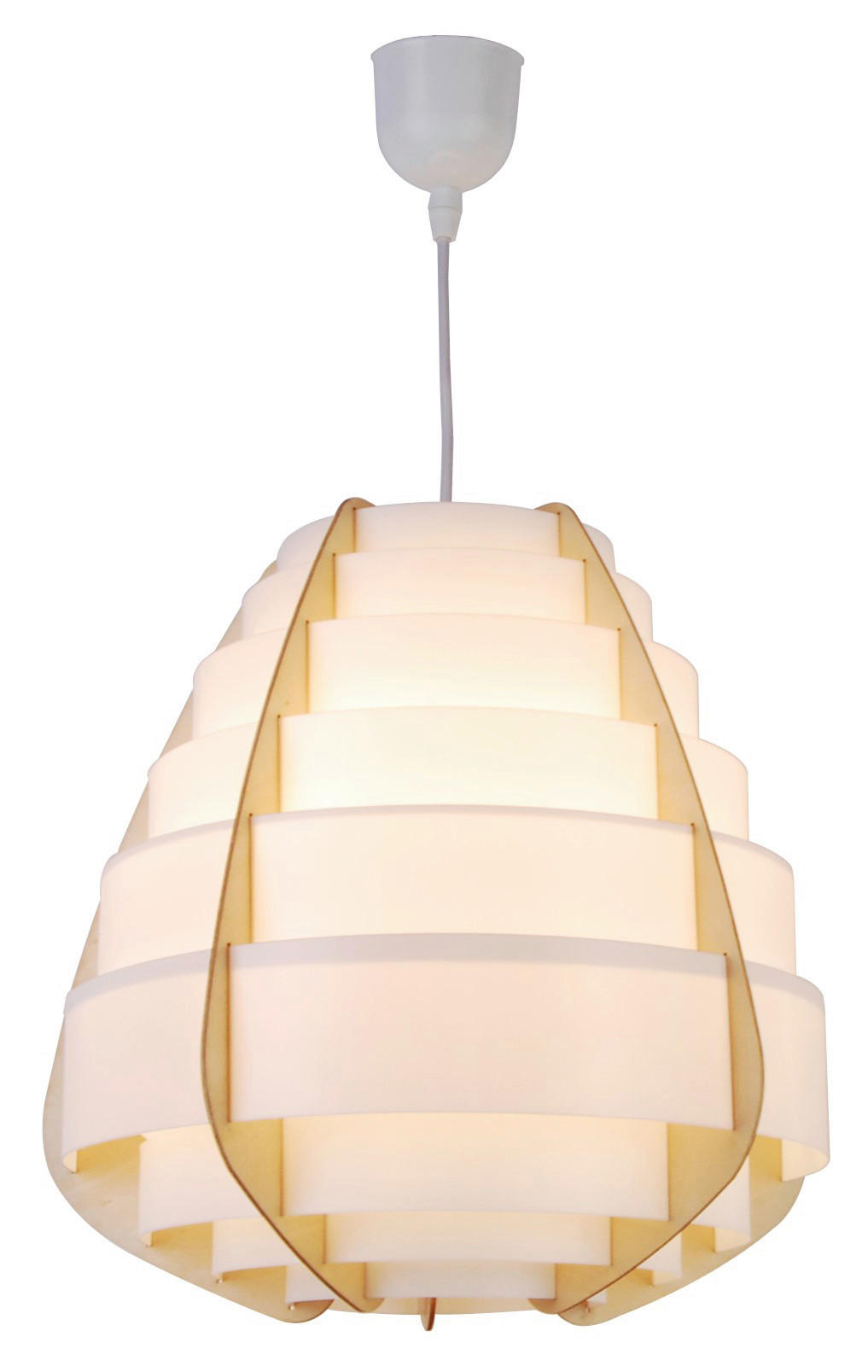 PENDELLAMPA Nagoja 37/37/145 cm  - beige, Natur, trä (37/37/145cm)