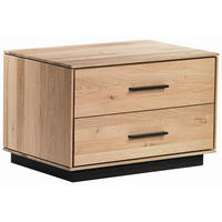 NACHTKÄSTCHEN in massiv Eiche Eichefarben  - Eichefarben/Dunkelbraun, Design, Holz/Metall (65/42/44cm) - Valdera