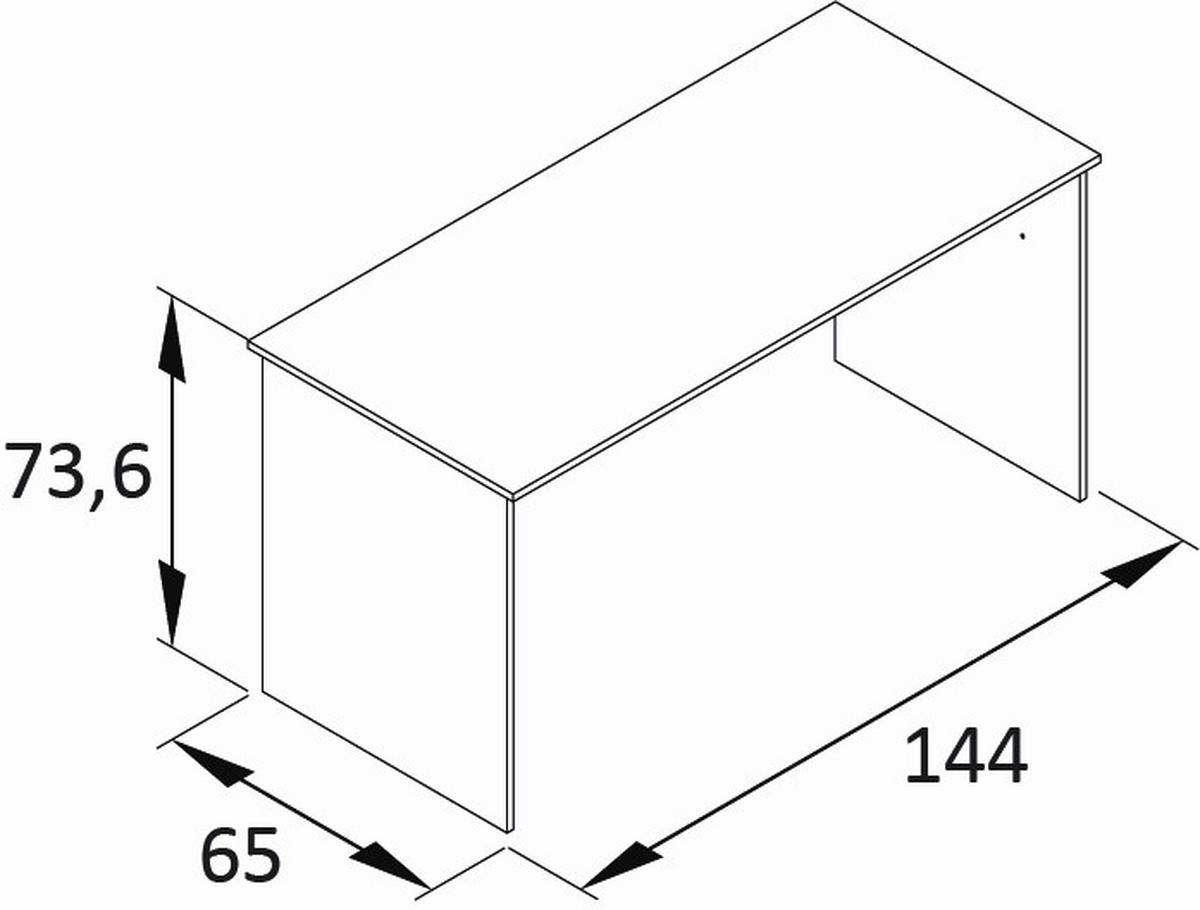 SCHREIBTISCH 144/65/73,6 cm Eichefarben  - Eichefarben, MODERN, Holzwerkstoff/Metall (144/65/73,6cm) - MID.YOU
