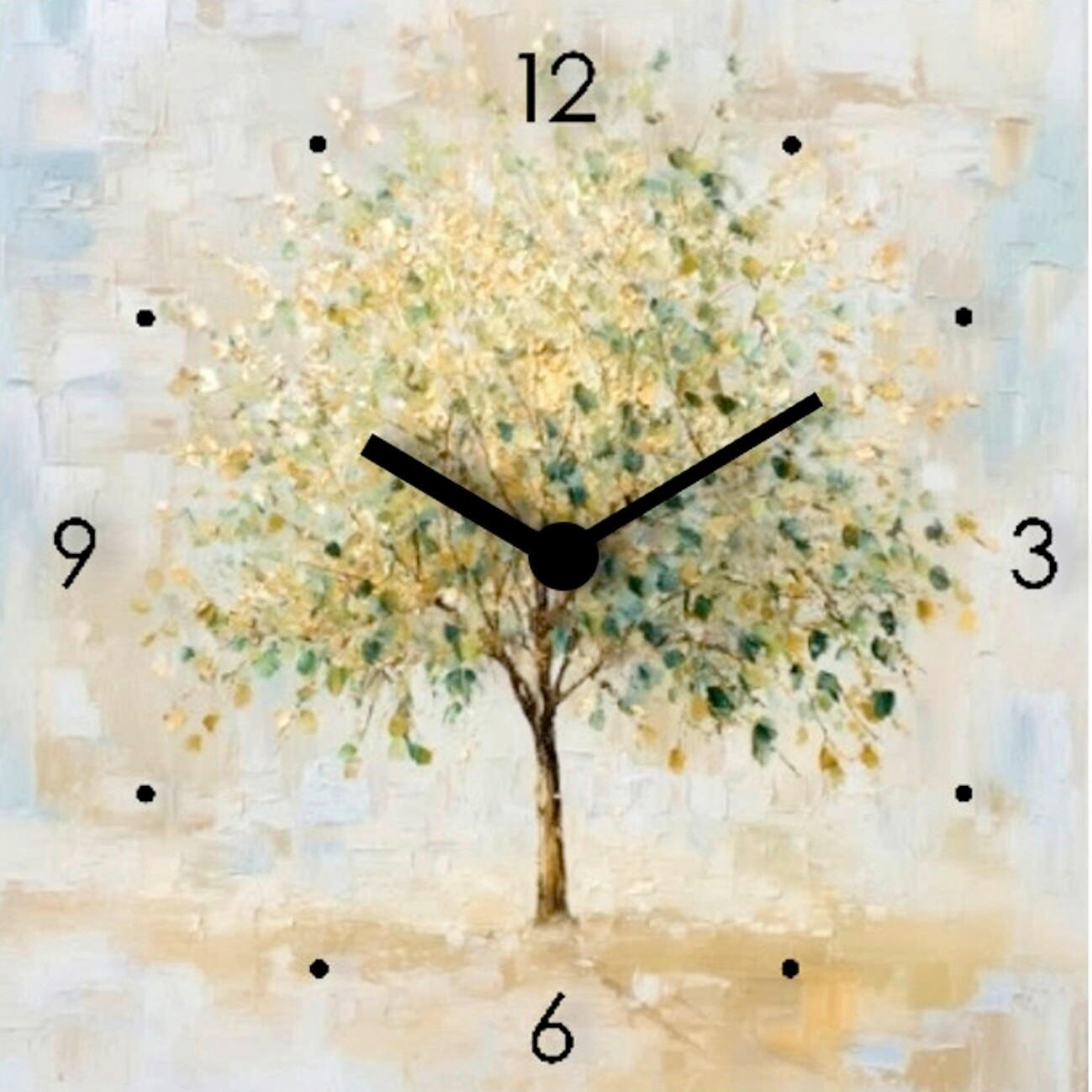Euroart Wanduhr Elegant Tree Clock II Mehrfarbig 30x30x3.1 cm