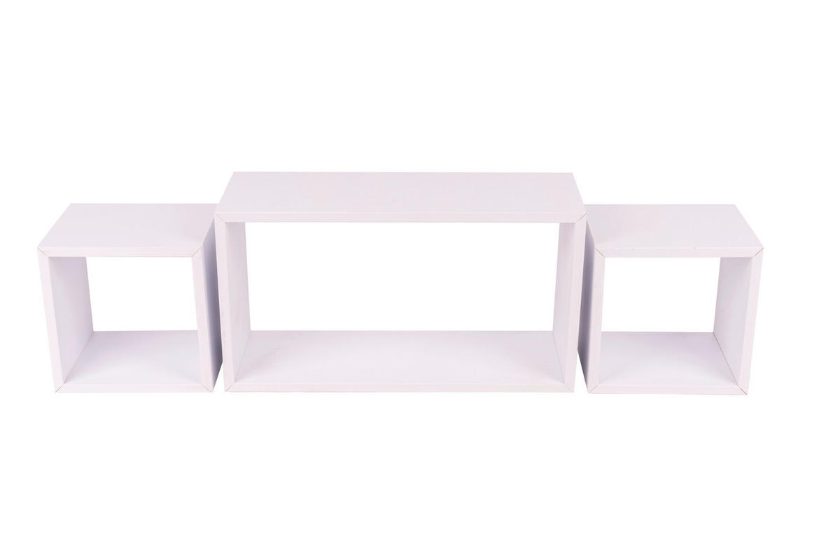 WANDREGAL  - Weiß, Basics, Holzwerkstoff (42/19/19/23/19/19/15/15/15cm)