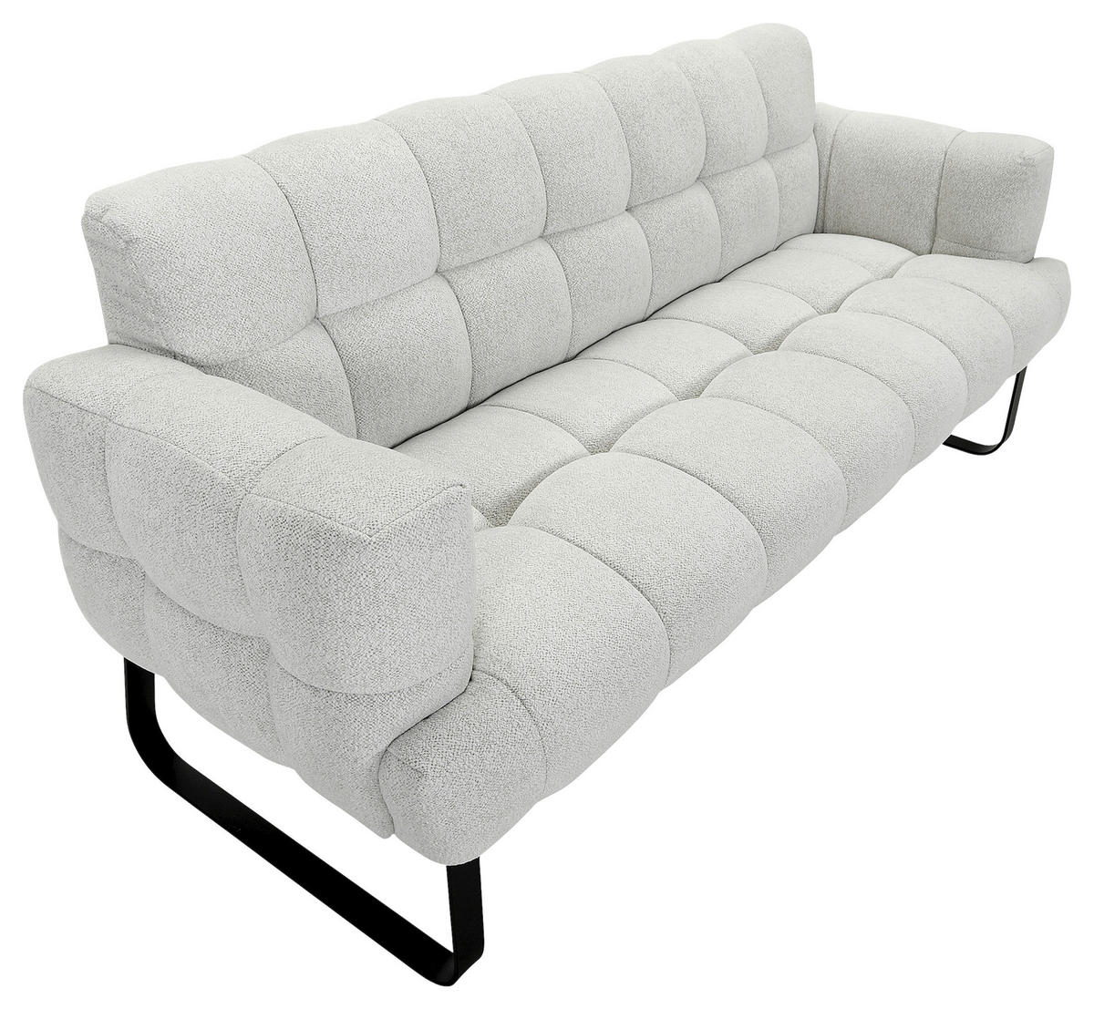 SITZBANK in Textil Beige  - Beige/Schwarz, Design, Textil/Metall (200/91/78cm) - Novel