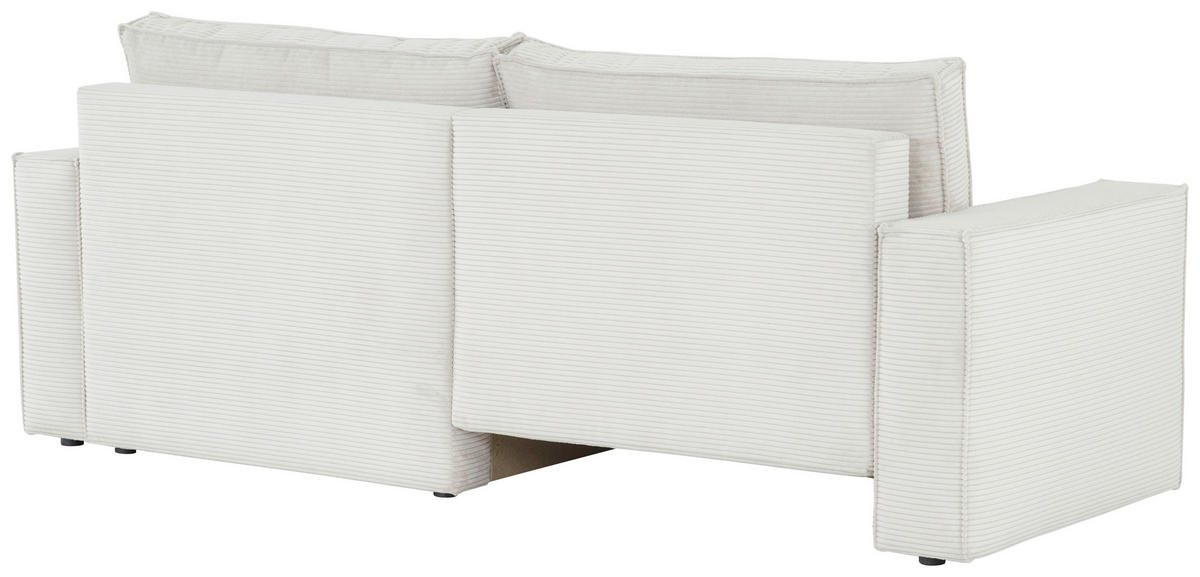 ECKSOFA in Feincord Hellgrau  - Hellgrau/Schwarz, KONVENTIONELL, Kunststoff/Textil (242/151cm) - Carryhome