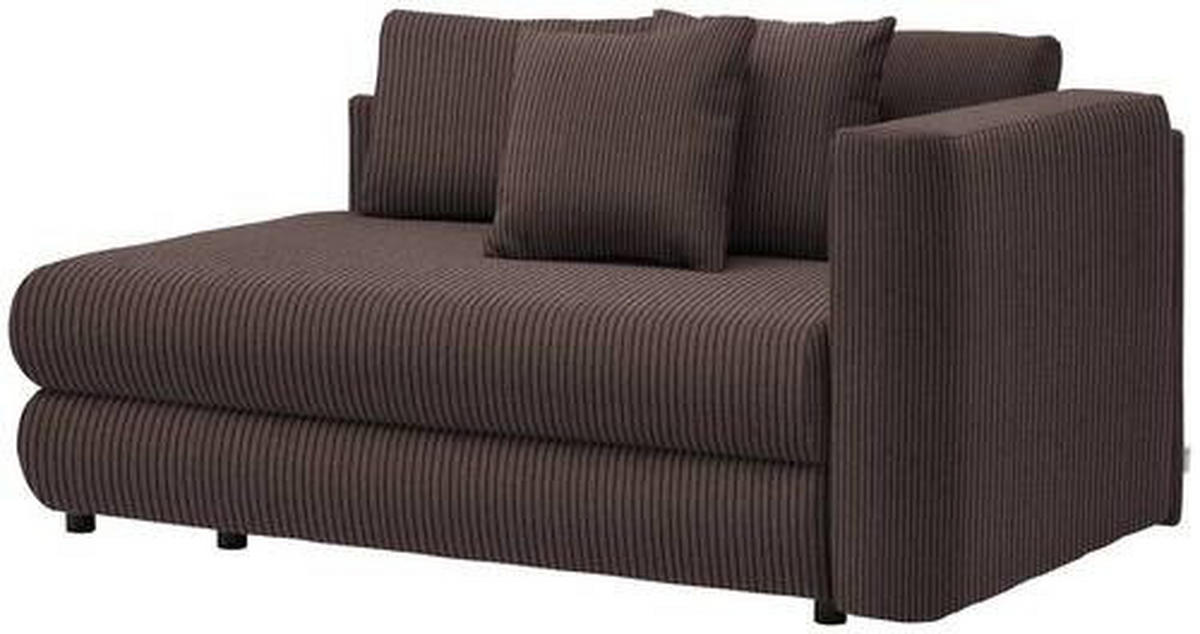 RÉCAMIERE Braun Cord  - Schwarz/Braun, Design, Kunststoff/Textil (171/71-88/93cm) - Cantus