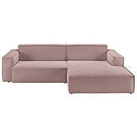 ECKSOFA in Feincord Altrosa  276/168 cm  - Schwarz/Altrosa, KONVENTIONELL, Kunststoff/Textil (276/168cm) - Hom`in
