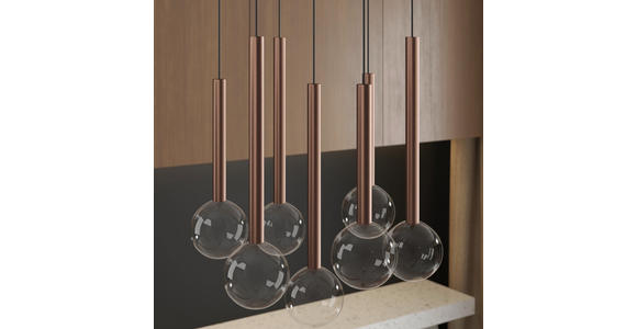 LED-HÄNGELEUCHTE Modern 40/180 cm    - Klar/Schwarz, Design, Glas/Metall (40/180cm) - Dieter Knoll