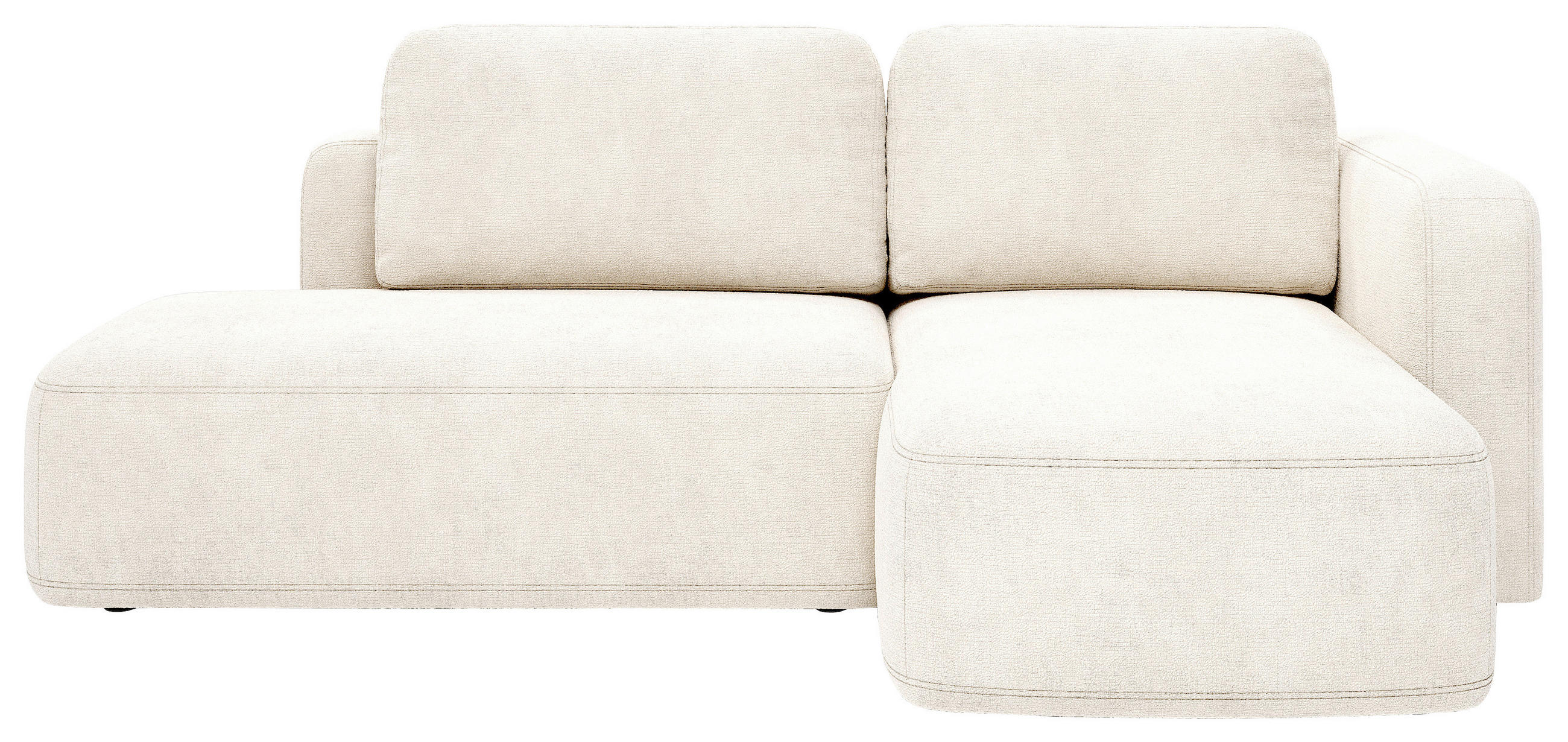 ECKSOFA Naturfarben Chenille Rückenkissen, Bettkasten, Schlaffunktion, Rücken echt, Liegefläche im Originalstoff  - Schwarz/Naturfarben, KONVENTIONELL, Kunststoff/Textil (244/160cm) - Milino