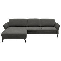 ECKSOFA in Velours Grau  - Schwarz/Grau, Design, Textil/Metall (179/306cm) - Beldomo System