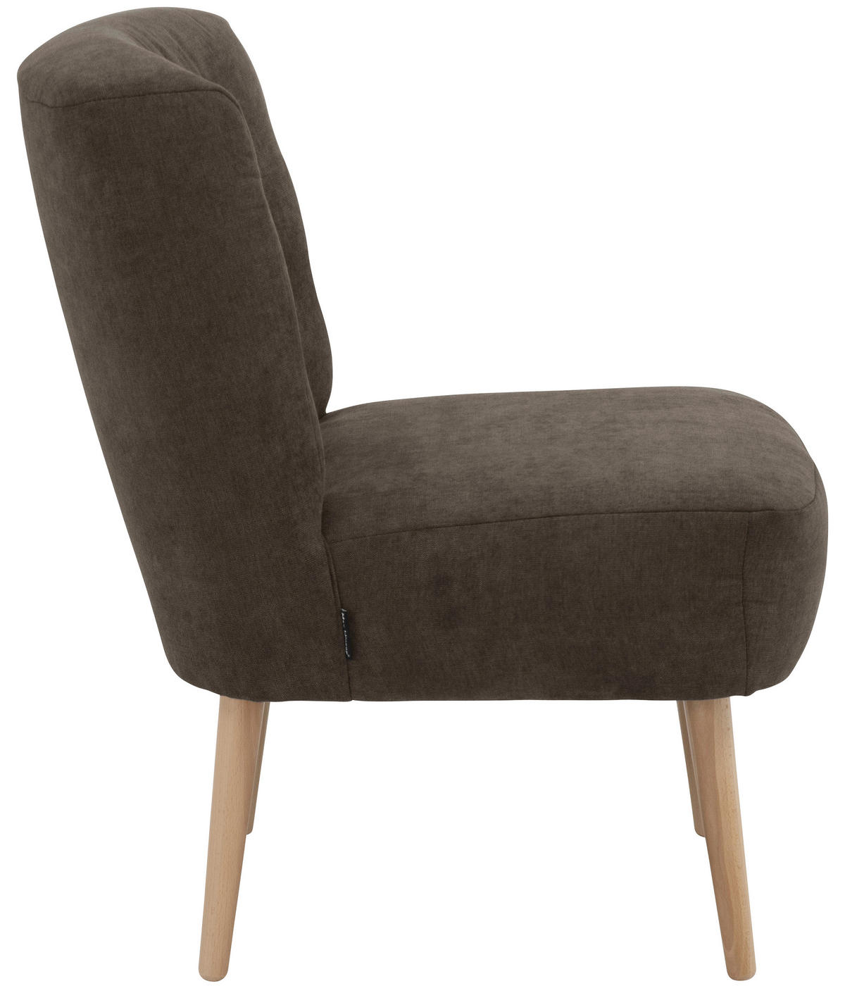 SESSEL in Flachgewebe Dunkelbraun  - Dunkelbraun/Buchefarben, Design, Holz/Textil (58/78/68cm) - Max Winzer