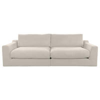 BIGSOFA in Cord Creme  - Creme/Schwarz, Design, Kunststoff/Textil (276/90/109cm) - home24