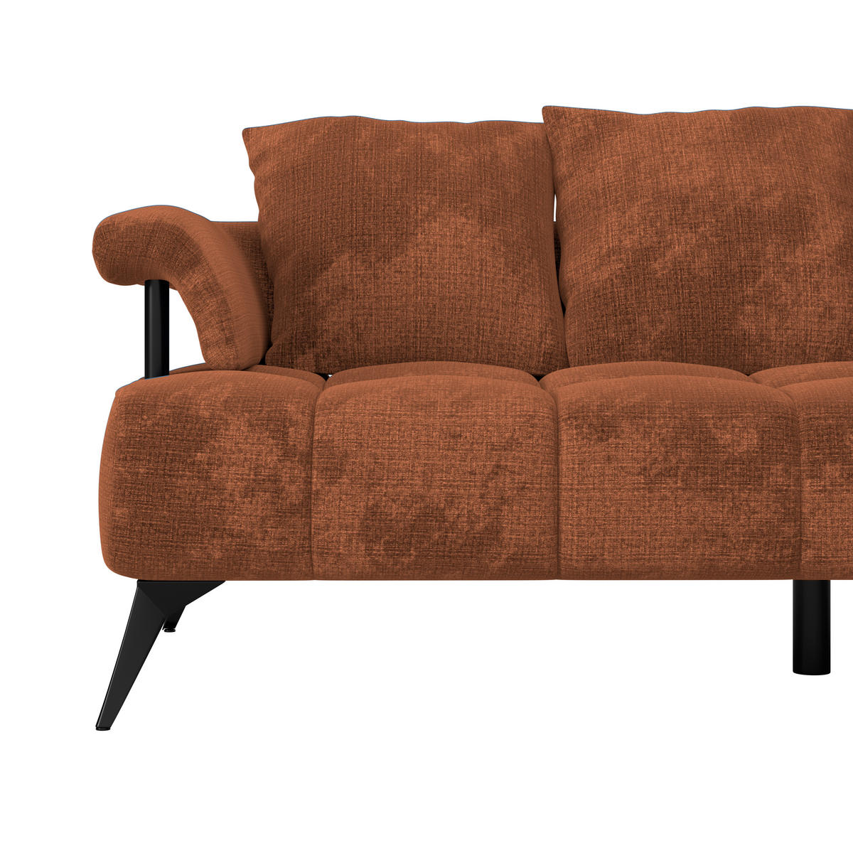 ECKSOFA in Flachgewebe Rostfarben  - Rostfarben/Schwarz, Modern, Kunststoff/Textil (297/200cm) - Livetastic