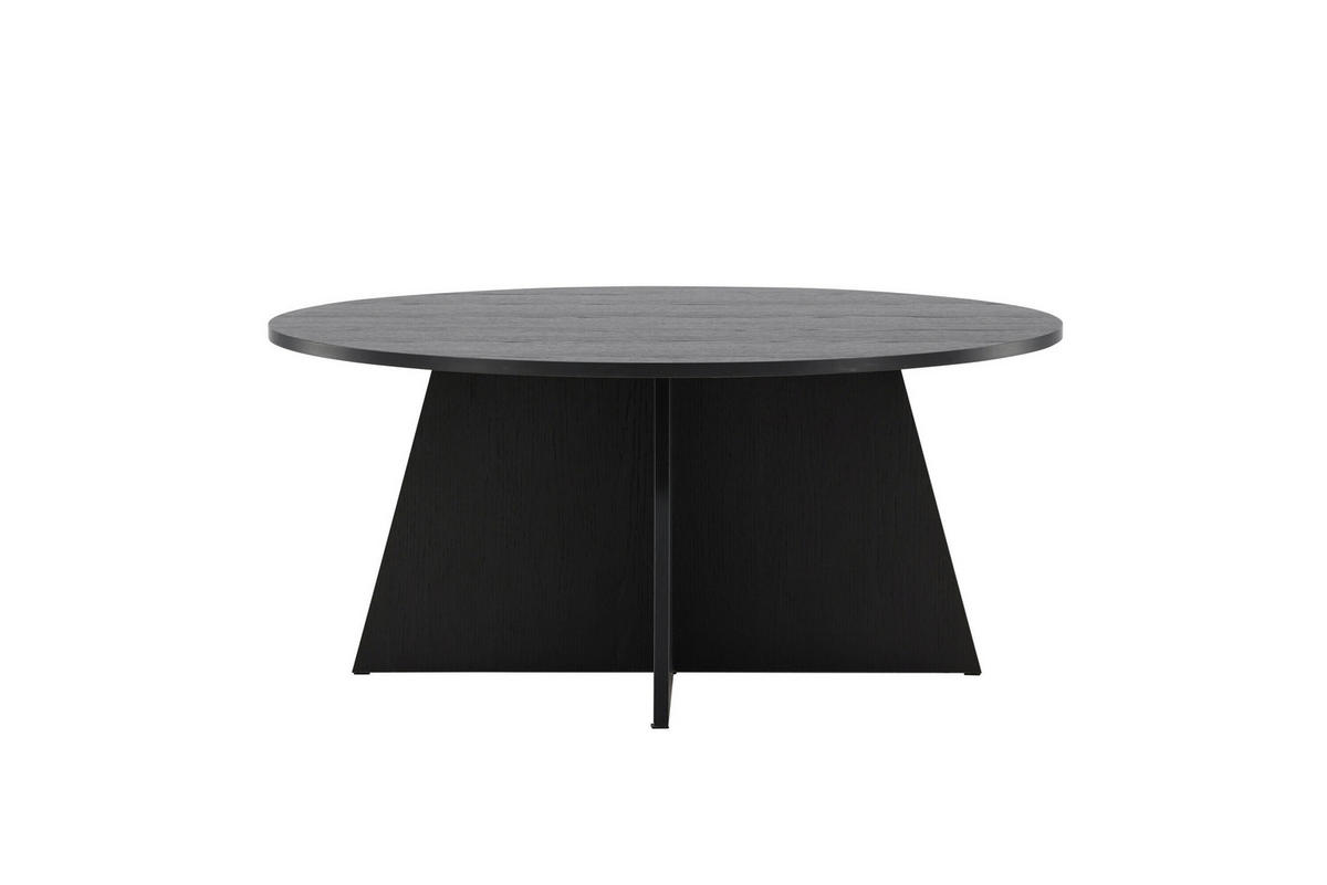 COUCHTISCH Pappel rund Schwarz  - Schwarz, MODERN, Holz (100/45cm) - Livetastic