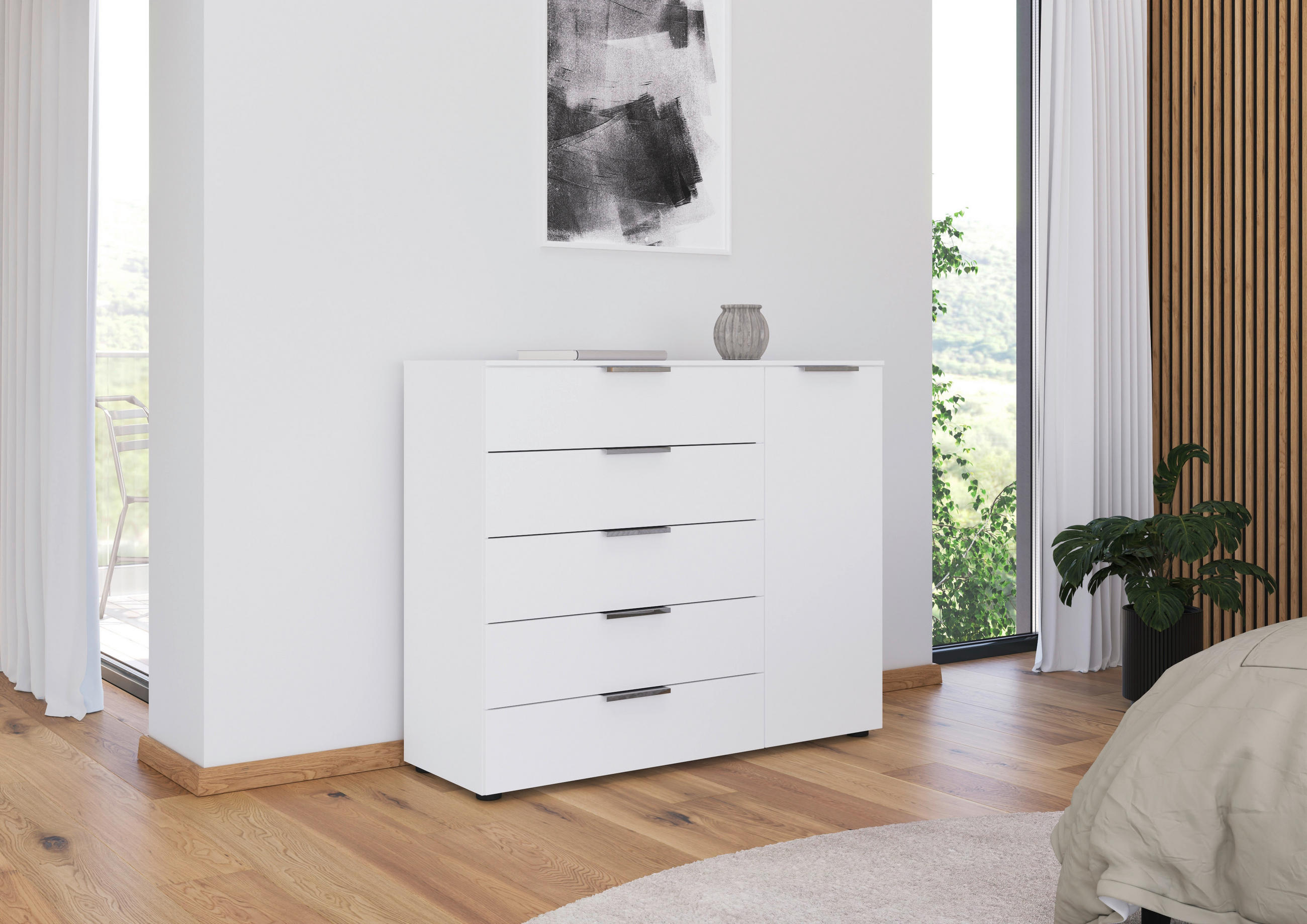 KOMMODE in 120/100/42 cm - Chromfarben/Schwarz, MODERN, Holzwerkstoff/Kunststoff (120/100/42cm) - Rauch Möbel