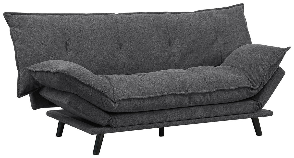 SCHLAFSOFA Webstoff Dunkelgrau  - Dunkelgrau/Schwarz, Design, Holz/Textil (196/83/82cm) - Ti'me