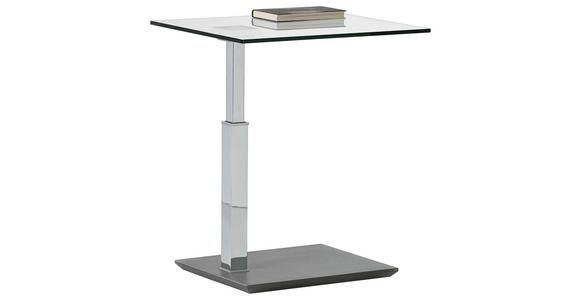 COUCHTISCH in Metall, Glas, Holzwerkstoff 55/47/47-63 cm - Design, Glas/Holzwerkstoff (55/47/47-63cm) - Venda