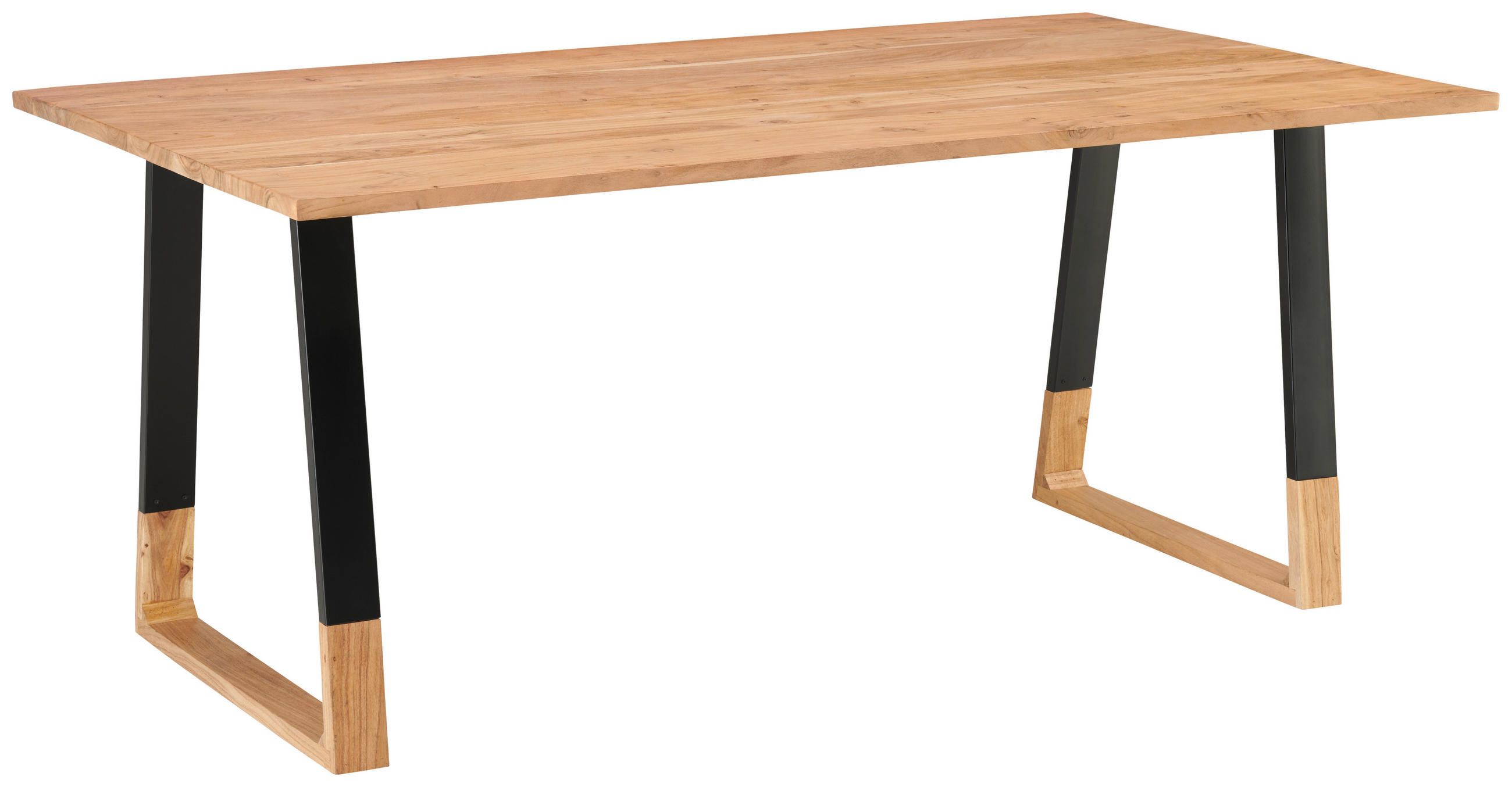 ESSTISCH in Holz  - Schwarz/Naturfarben, Modern, Holz/Metall (180/76/100cm) - MID.YOU