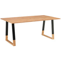 JÍDELNÍ STŮL, akácie, přírodní barvy, 180/76/100 cm - černá/přírodní barvy, Moderní, kov/dřevo (180/76/100cm) - MID.YOU