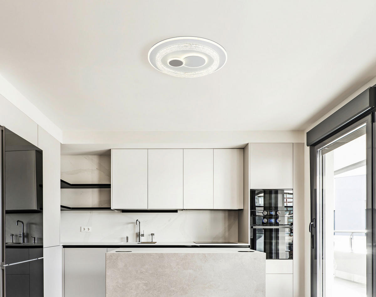 LED-DECKENLEUCHTE 49,5/6 cm   - Klar/Opal, Basics, Kunststoff/Metall (49,5/6cm) - Globo