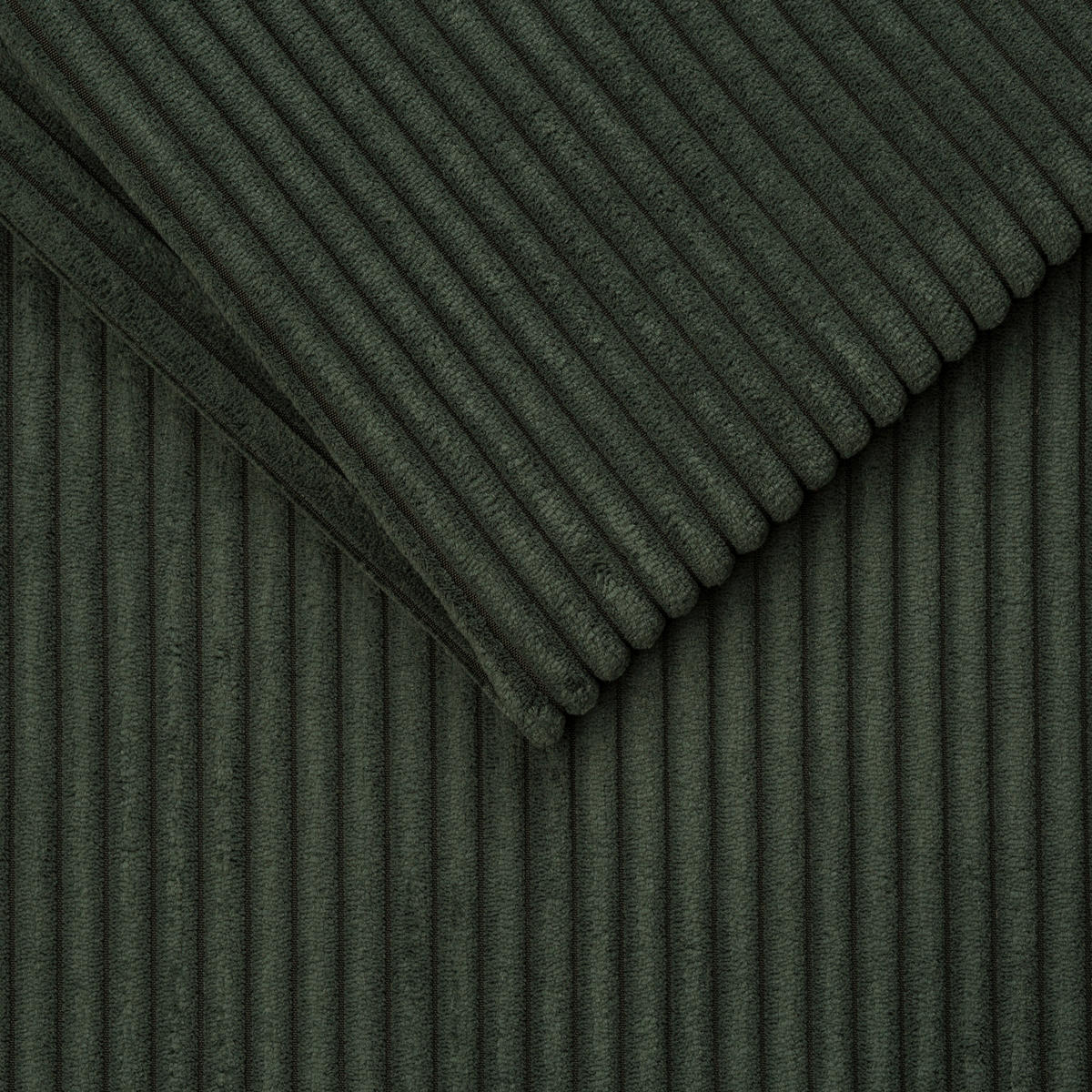 ECKSOFA Cord Dunkelgrün  - Dunkelgrün/Schwarz, Konventionell, Kunststoff/Textil (314/250cm) - Carryhome